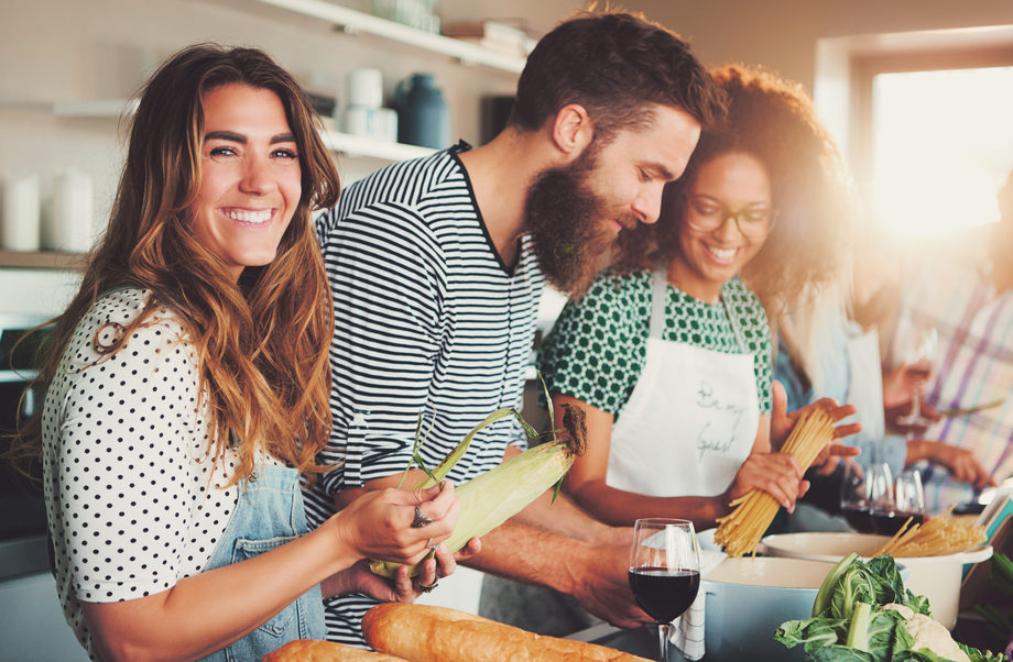 Cooking with friends